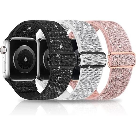 3 Pack Shiny Bands Compatible with Apple Watch Band for Women 38mm 40mm 41mm - Picture 7 of 7